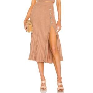 Bardot 'Pleat' Brown Button Skirt Size S
